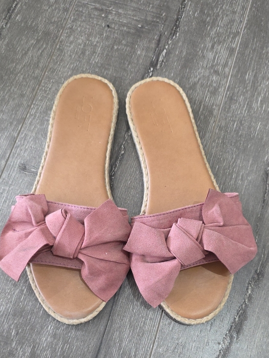 LOFT Shoes - Loft Pink Bow Slide Sandals